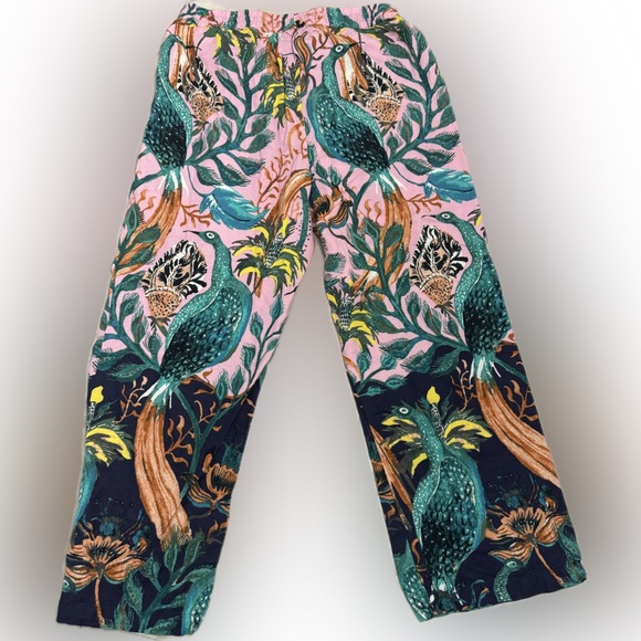 Anthropologie Pink and Green Animal Print Pajama Set NWOT - Picture 7 of 9